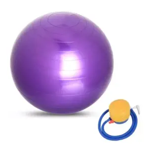 ลูกบอลโยคะสีม่วง ขนาด 75 CM พร้อมที่สูบลูม