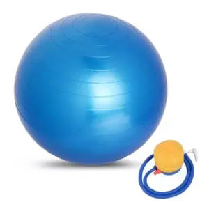 ลูกบอลโยคะสีฟ้า ขนาด 75 CM พร้อมที่สูบลูม