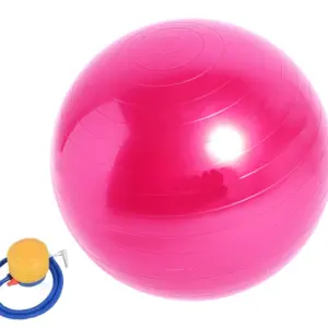 ลูกบอลโยคะสีชมพู ขนาด 75 CM พร้อมที่สูบลูม